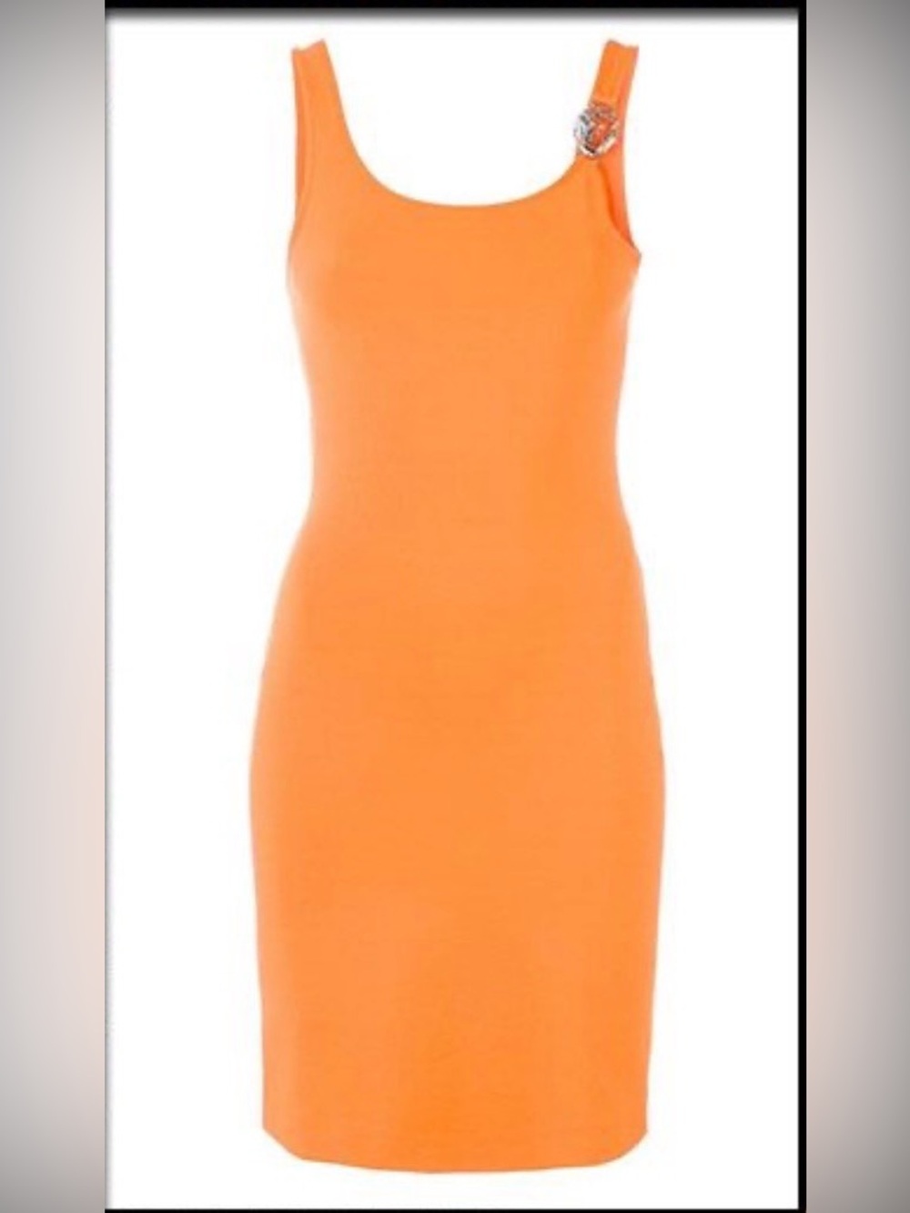 Versus Versace Orange Lion Head Bodycon Mini Dress IT 42 Made in Italy